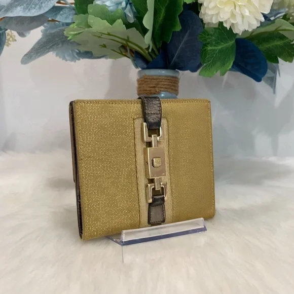 GUCCI Jackie Gold/Metallic Compact Wallet - Picture 4 of 15
